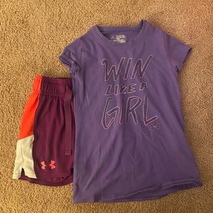 Bundle, girls athletic shirt and shorts